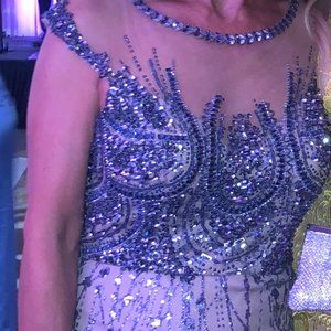 Formal gowns, size 4, blues and taupe colors